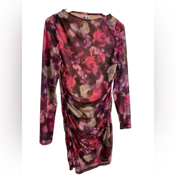 Bloshe  Dress Floral Midi Dress in Pink and Purple - Picture 2 of 10